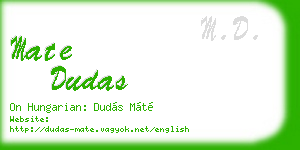 mate dudas business card