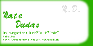 mate dudas business card